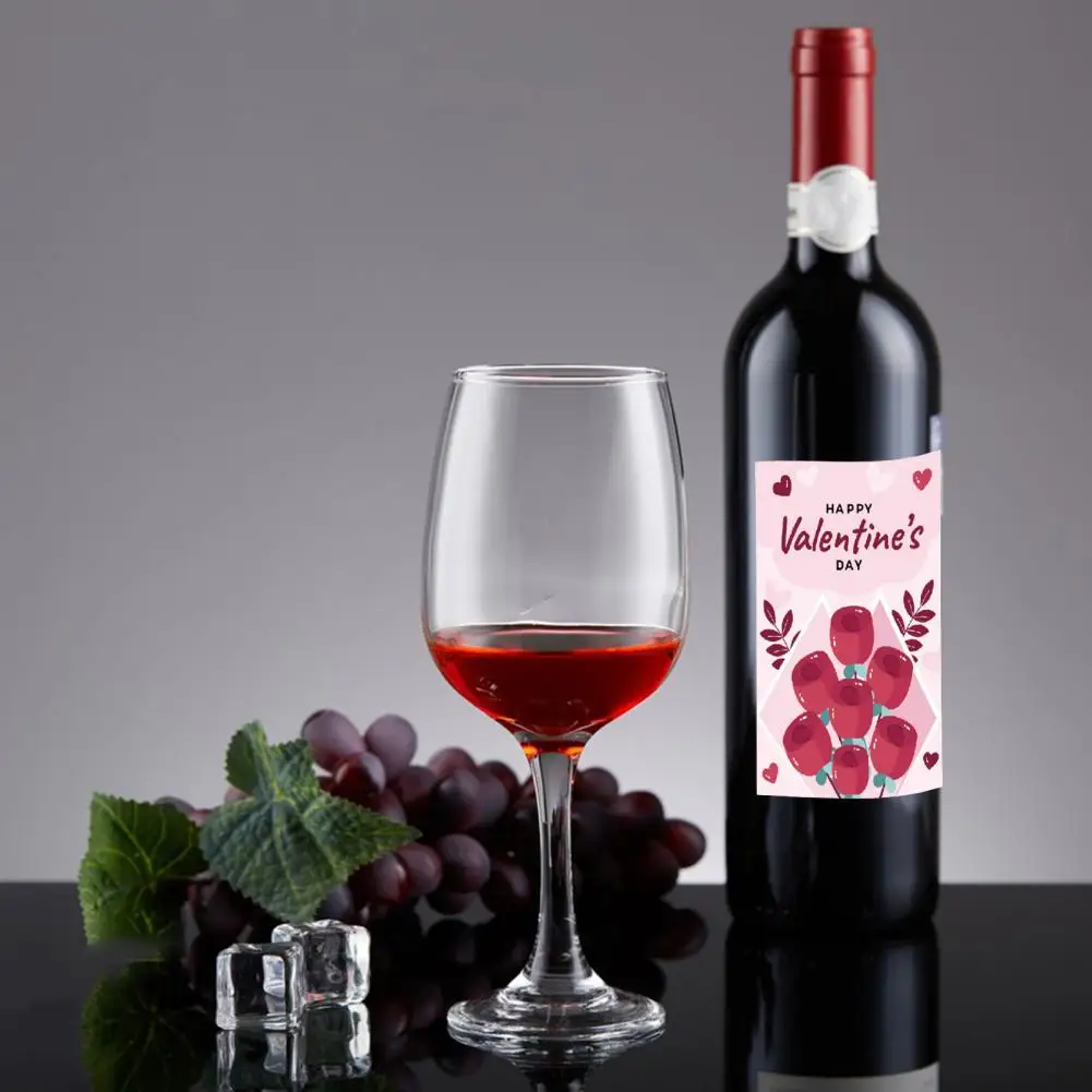 

Valentine Day Wine Bottle Sticker Valentine's Day Wine Bottle Stickers Heartfelt Love Floral Elegance Diy Gift Box For Weddings