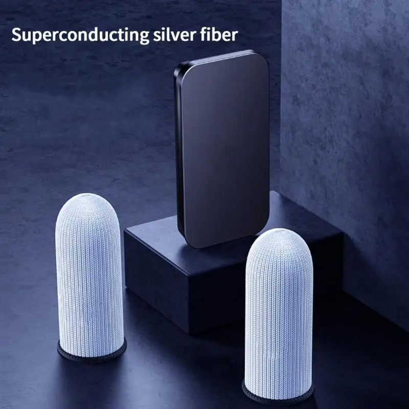

Breathable Sensitive Finger Cover Game Controller Non-slip Glass Silver Fiber Finger Thumb Sleeve Gloves Gaming Accessorie