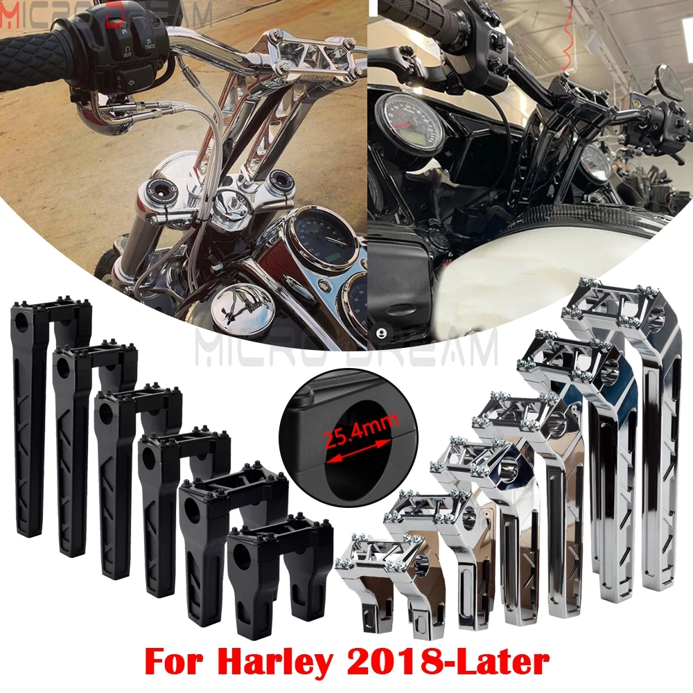 Фото Для Harley Road King FLHR Softail Dyna Street Bob Sportster мотоцикл Pullback/прямой руль стояк клубный комплект выноса руля №1