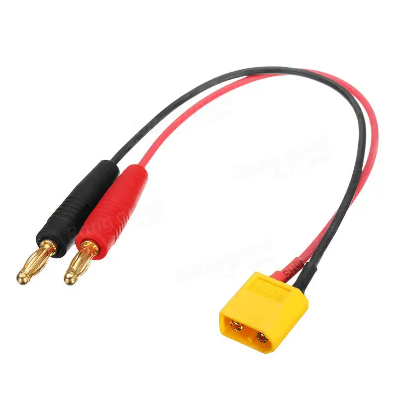 

Amass XT60 Male to 4mm Plug Connectors 12AWG 14AWG 150MM 300MM Charging Cable Lipo Battery Balance Charging Adapter