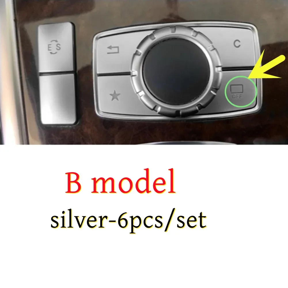 

6 шт./Набор для Mercedes Benz E Class W212 E200 E260 2010-15 ABS Автомобильная Центральная мультимедийная Кнопка накладка наклейки автомобильные аксессуары