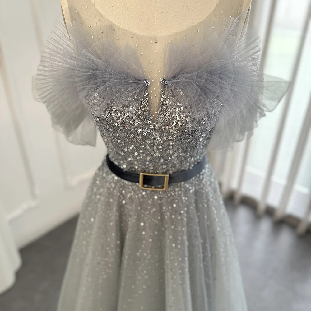 Jancember Fashion Shining Ball Gown Evening Dresses 2023 Elegant Backless Crystal Formal Party Wear For Women SCZ002