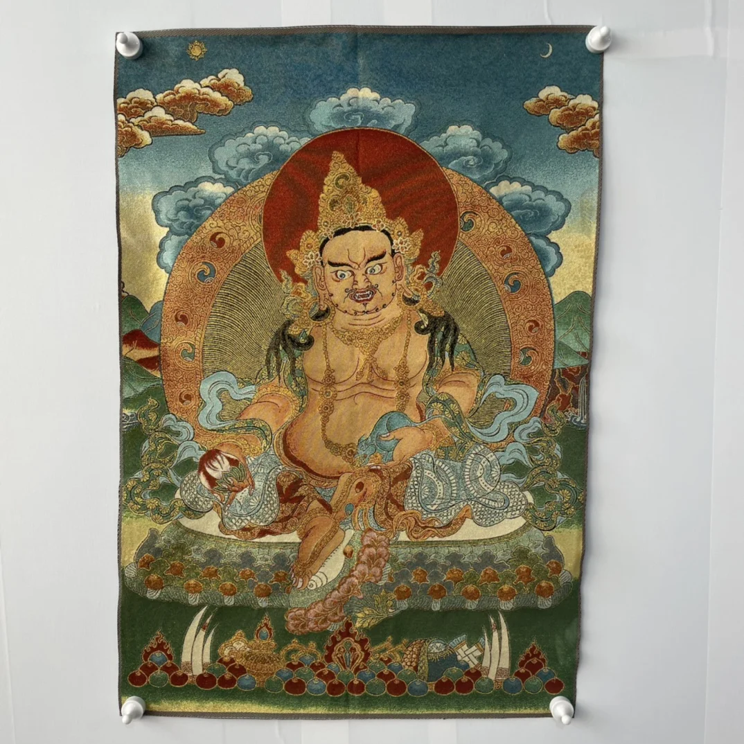 

Шелковая вышивка Thangka, фэншуй, богатство «Будда Бодхисаттва», роспись, ручная работа, домашнее украшение, #51, Китай