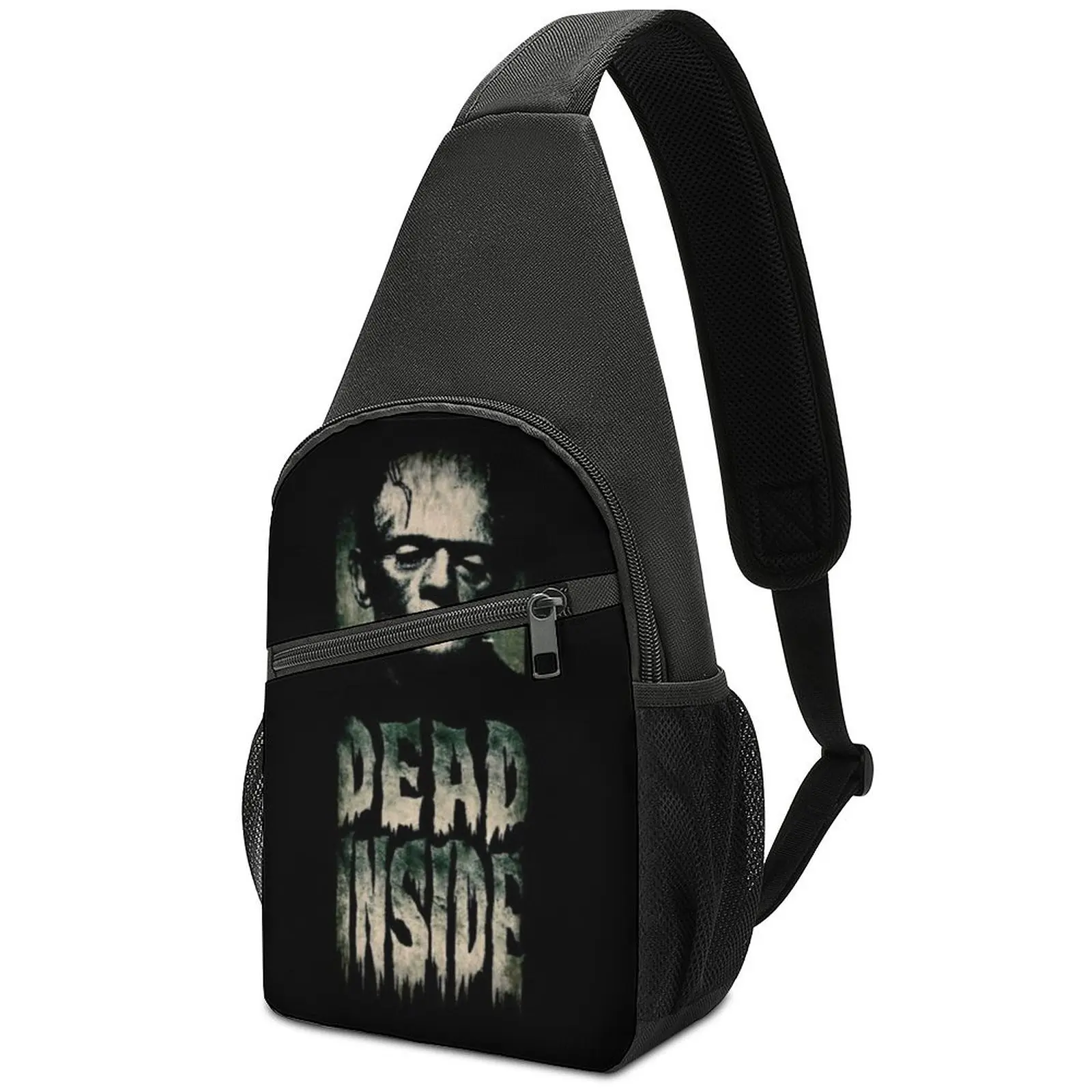 

DEAD INSIDE Frankenstein Shoulder Bags Novel Motorcycle Chest Bag Men Travel Print Sling Bag Fashion School Crossbody Bags