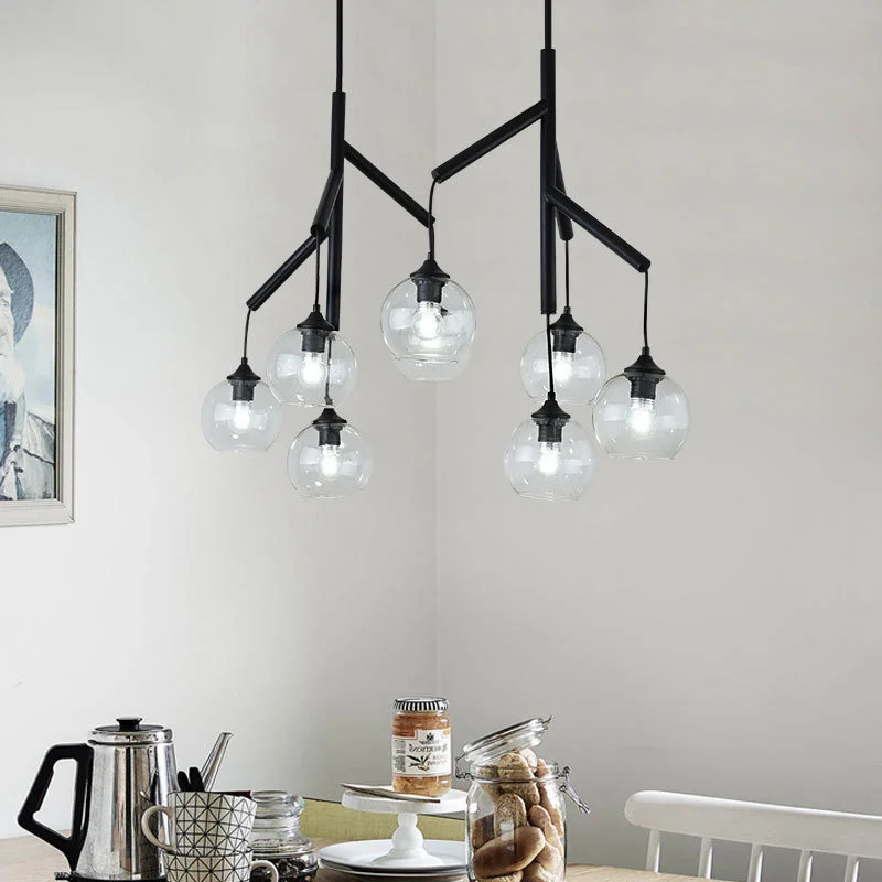 

nordic led crystal chandelier vintage chandelier spider oval ball industrial glass light ceiling lustre suspension