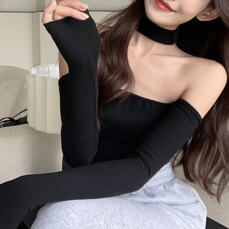 Женский укороченный топ с лямкой на шее Y2k привлекательная короткая футболка