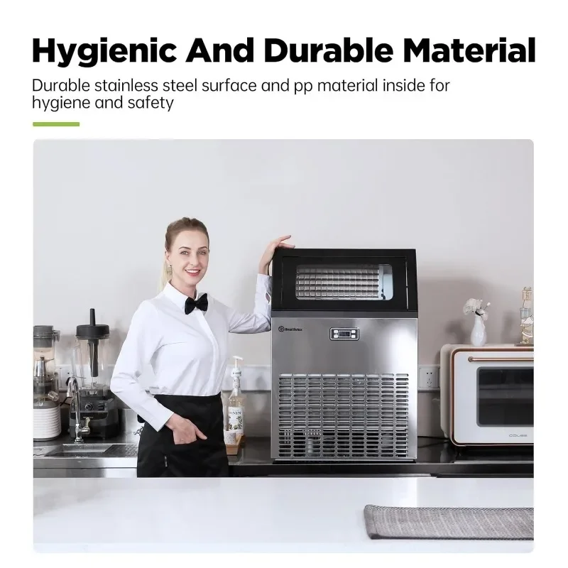 Коммерческий льдогенератор 270 фунтов/24 часа ящик для хранения льда 48 фунтов