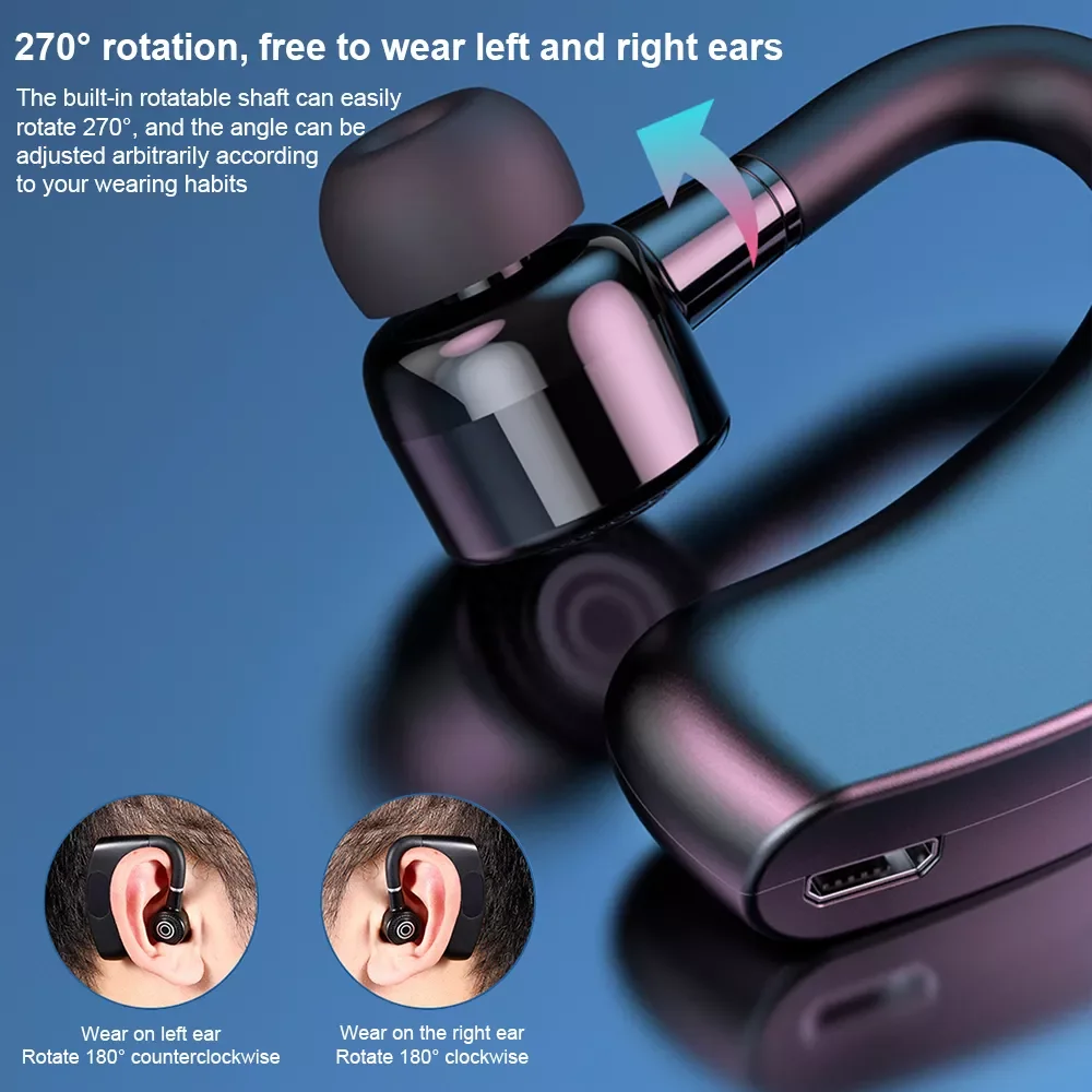 

Wireless Headsets LED Display Long Standby Time Headphones Stereo TWS BT 5.2 Stereo Earhook Earphones for Business