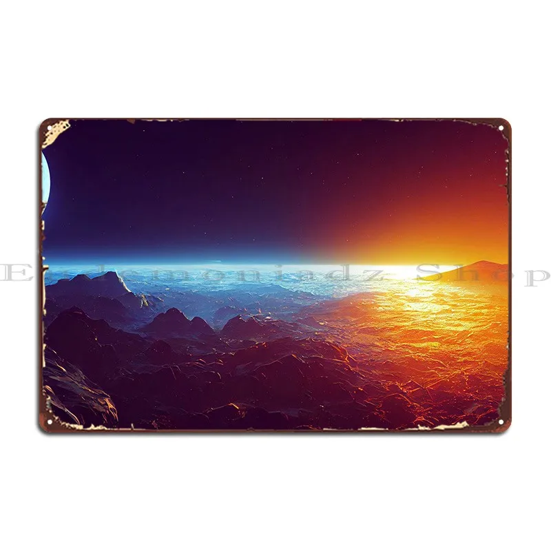 

Металлический знак "Рокки Планета в пространстве", персонализированный фотодизайн, Настенный декор, оловянный знак, плакат