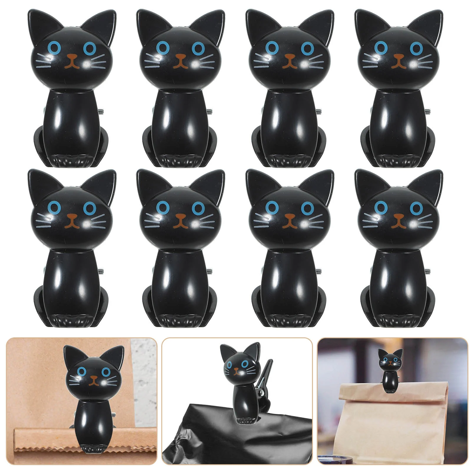 

Food Bag Clips Plastic Sealing Clips Cat Design Snack Bag Clips Cute Chip Clips Bread Bags Clamps Airtight Seal Food Storage