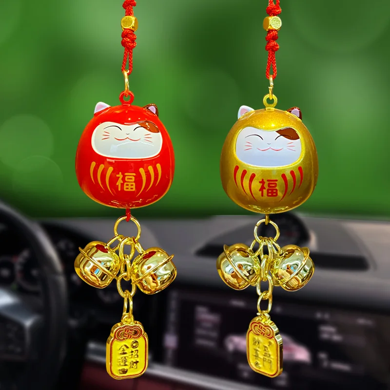 

Мультяшные металлические колокольчики на удачу с котом, украшения, подвеска для автомобильного зеркала заднего вида, кавайная Сиба-ину, автомобильные аксессуары, украшения, подарки