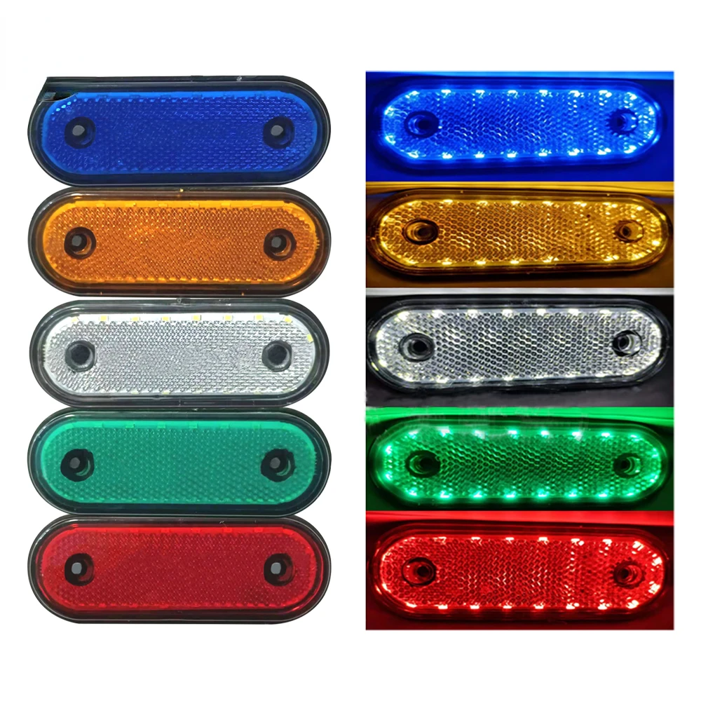 

Amber Side Oval Marker Light 24V Clearance Lamp Caravan Car 12V Lights for Truck Trailer Tractor Lorry Pickup 5 Colors