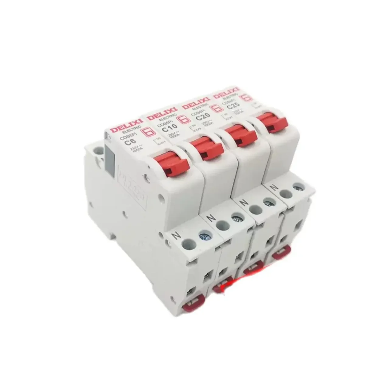 Delixi CDB6Pi Series автоматический воздушный выключатель Protector 1P + N Type C Brand
