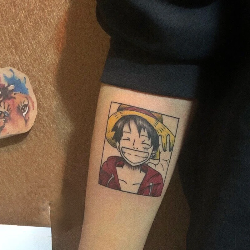 

Anime Big Smile Color Temporary Tattoo Durable Waterproof Tatoo Body Art Arm Fake Tatto Sticker for Women Man