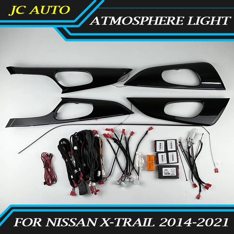 

Атмосферная лампа для Nissan X-Trail 2014-2021, 64 цвета, оригинальная форма 1:1 без нитки, 18 ламп, аксессуары для интерьера