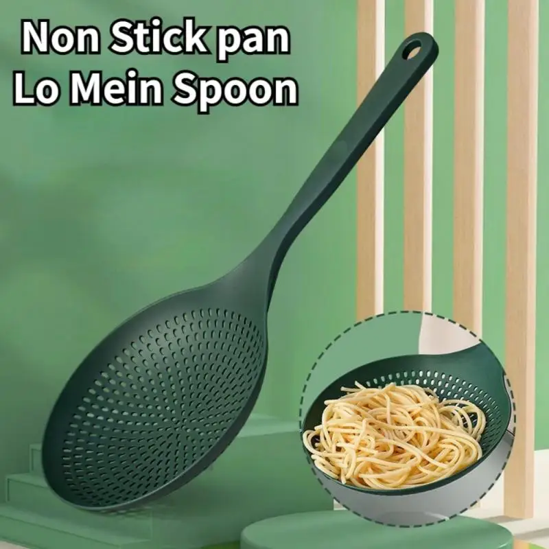 

Long Handle Spoon Multi-functional Non-stick Plastic Tableware Pan Colanders Strainers High Temperature Wholesale Hot Round Mesh