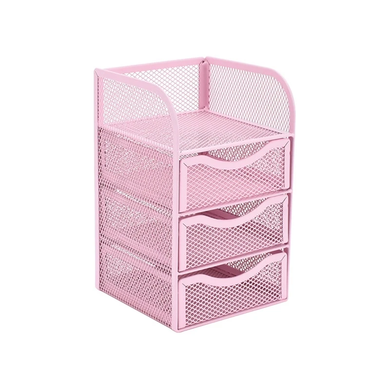 

H05B Mesh Desk Organizer Holder Stacking Storage Drawer Multi-layer Metal Organizer Caddy for Office Organizer Accessories