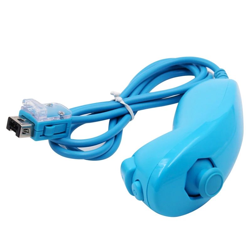 

for Wii Game Controller Joystick Left Hand Curved Game Handle Controller Nunchuk White Black Red Blue 100cm