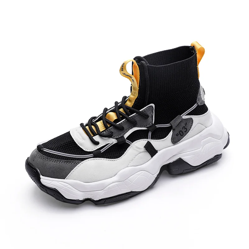 

Breathable Men Platform Shoes Lightweight Men's Running Shoes Man Non-Slip Sports Sneakers Wear-Resistant Lace-Up Korean Style