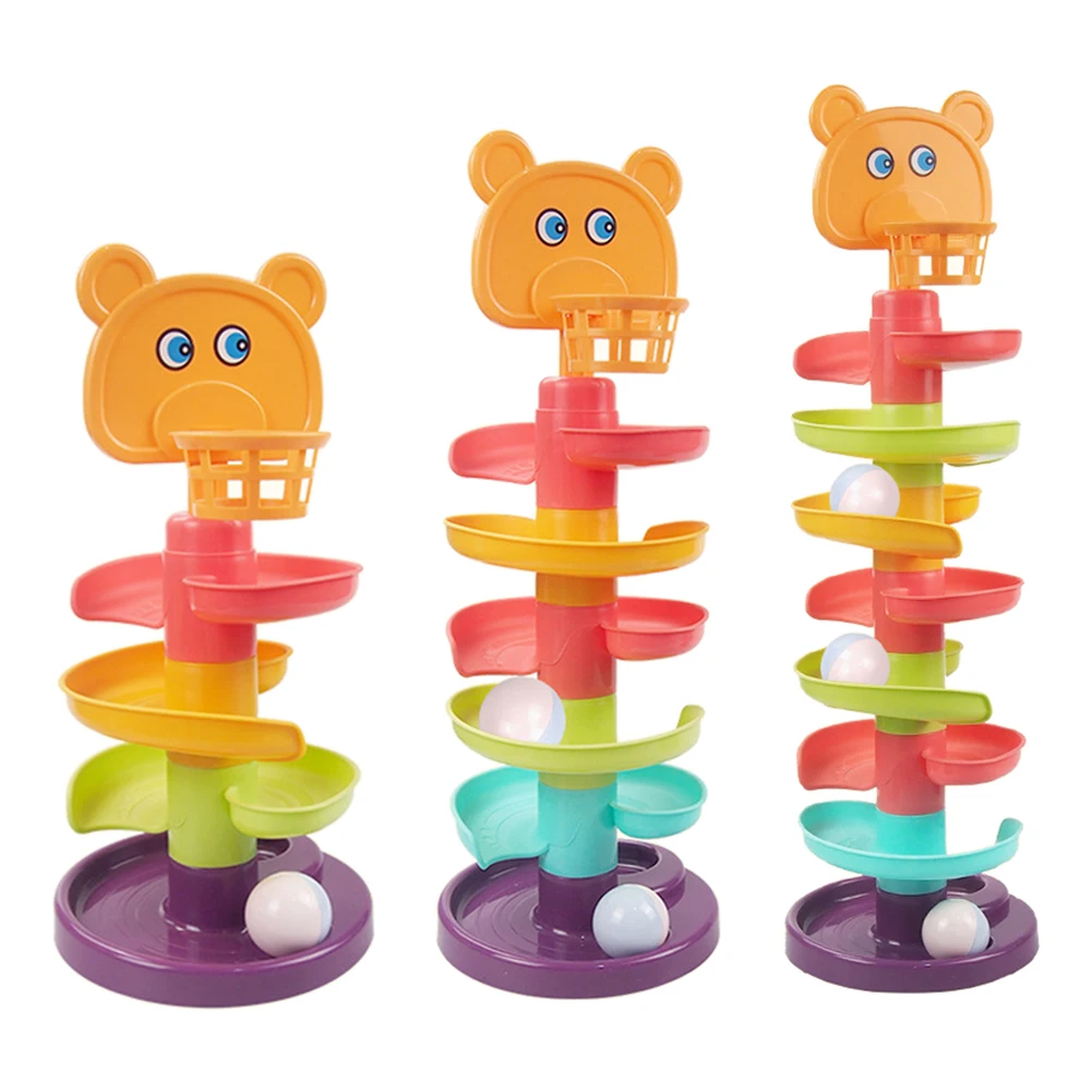 

Children Rotating Race Track Rolling Ball Pile Tower Stacking Building Blocks Puzzle Educational Newborn Baby Kids Birthday Gift