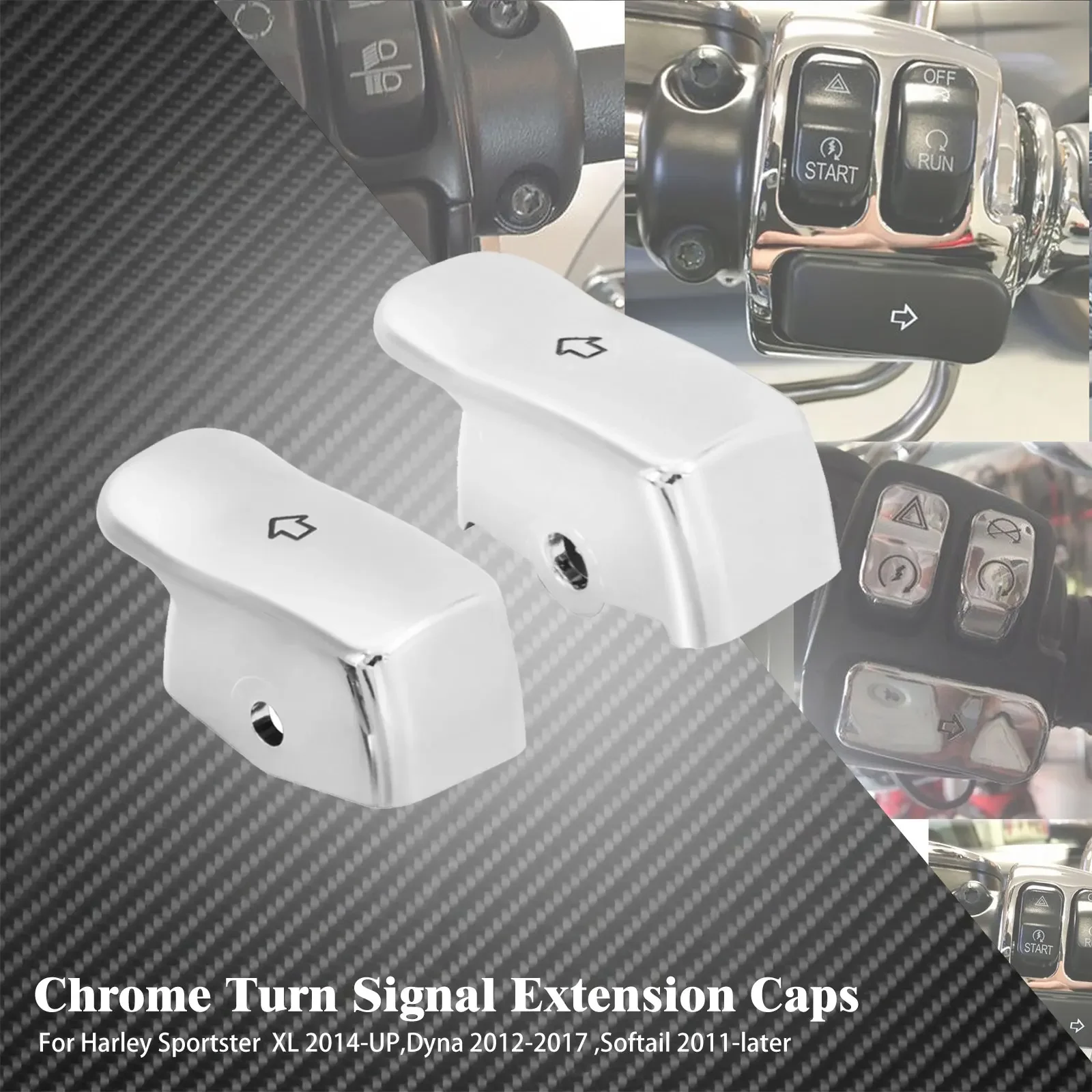 

Кнопки удлинителя для мотоцикла, колпачки для указателей поворота, 2 шт., для Harley Sportster XL 1200 Softail Street Bob Softail Fat Boy