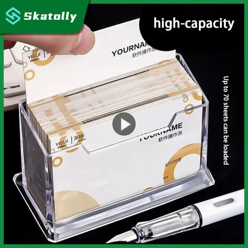 

Business Card Storage Box Transparent Strong And Sturdy Business Card Rack Multi-grid Storage Business Card Display Stand