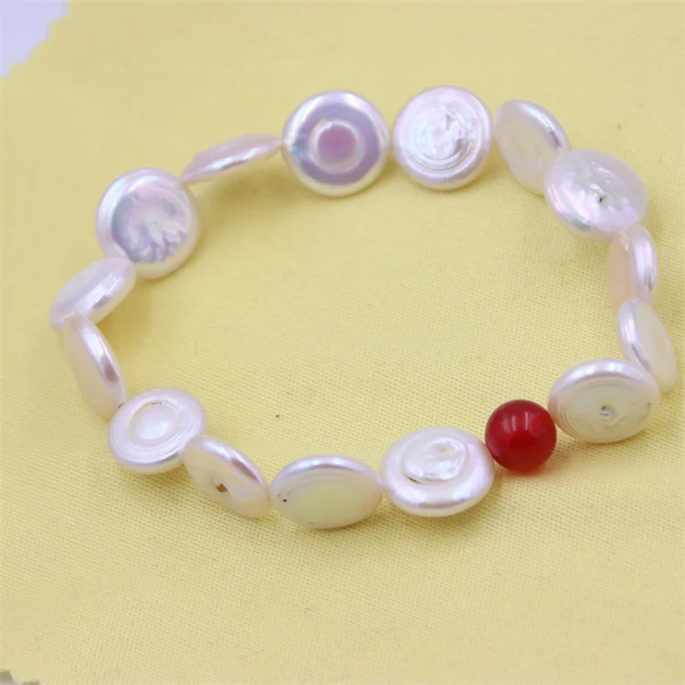 

DIY Round White Baroque Waterfresh Pearl Bracelets Elastic Rope Jewelry For Women Vintage Elegant Minimalistic Charm Gift Party