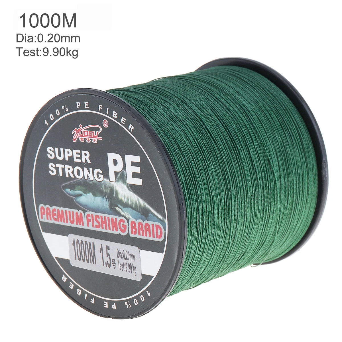 

1000m Green 4 Strands Design Super Strong Fishing Line 4 Strands Weaves PE Braided Fishing Rope Multifilament