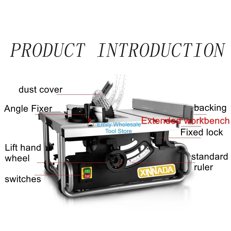 High-power 2200W 10-inch T8 table saw precision wood floor household panel electric chainsaw enlarge