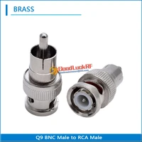 high quality q9 bnc male to rca male connector socket plug nickel plated brass straight coaxial rf adapters brass