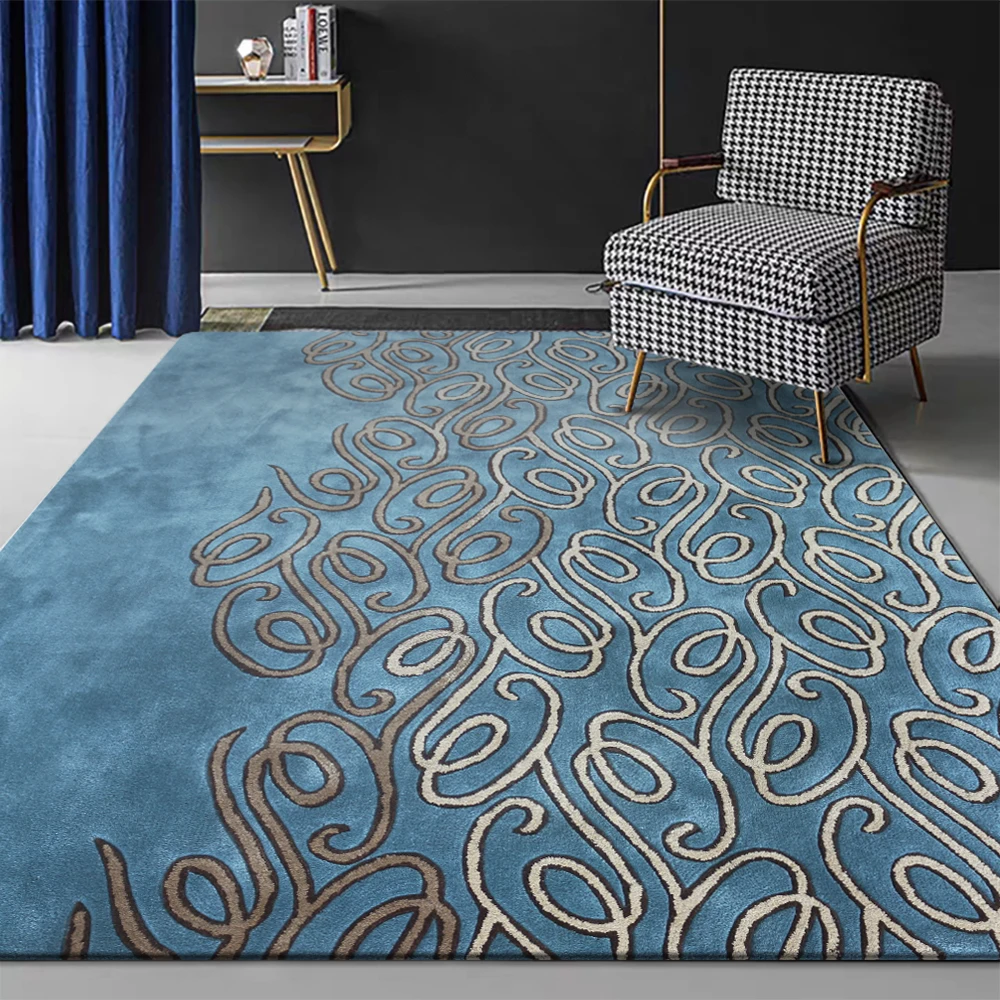 

Hand tufted distressed trelly pattern area rug for house