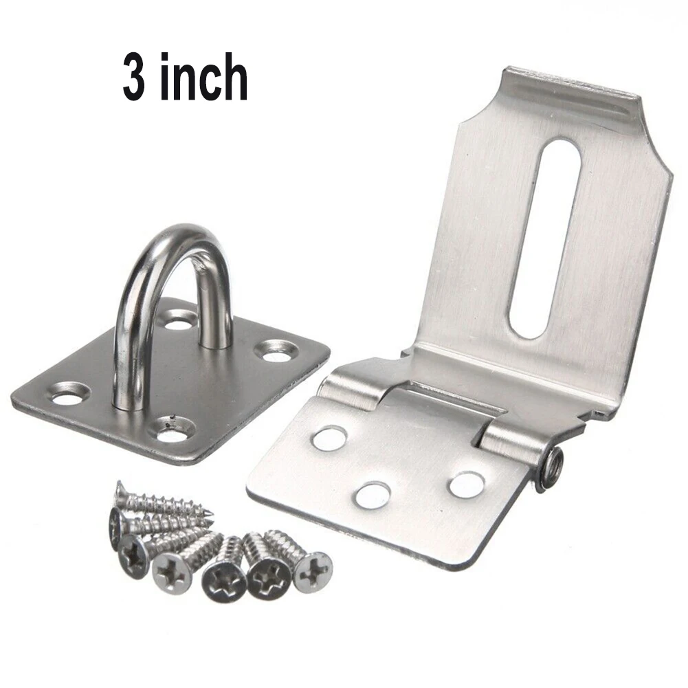 

Door Lock Guard 90 Degrees Latch Lock Hasp And Staple For Door Cabinet Drawer Padlock Gate Door Shed Stainless Steel Hardware