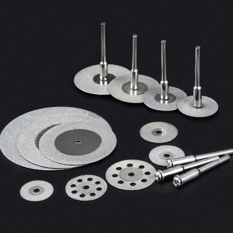 

Mini Diamond Cutting Disc Set for Dremel Rotary Accessories Circular Saw Blades Kit Grinding Wheels Disk with Mandrel Power Tool