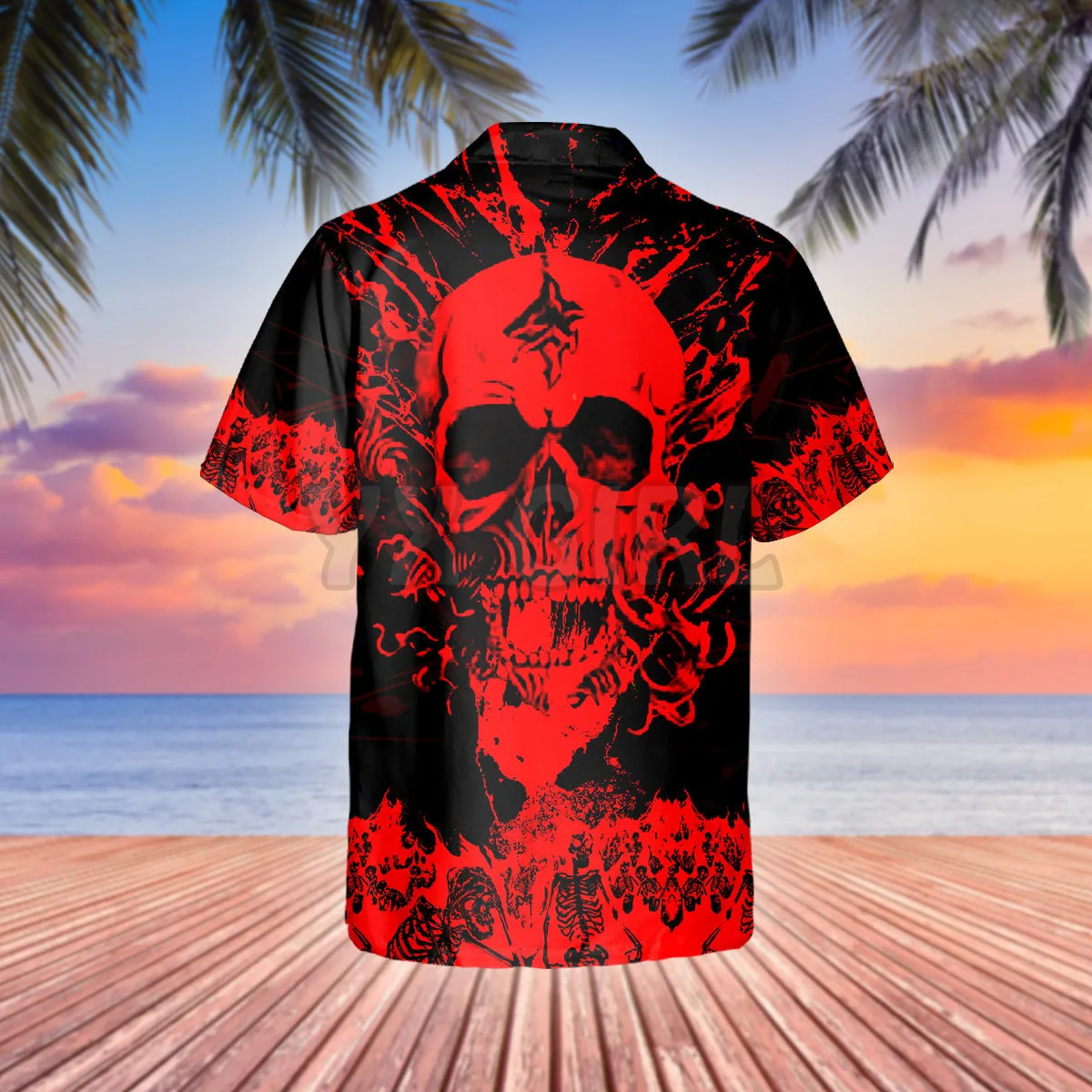 Ghost Blood Skull Custom You Name 3D All Over Printed Hawaiian Shirt Men's For Women's Harajuku Casual Shirt Unisex