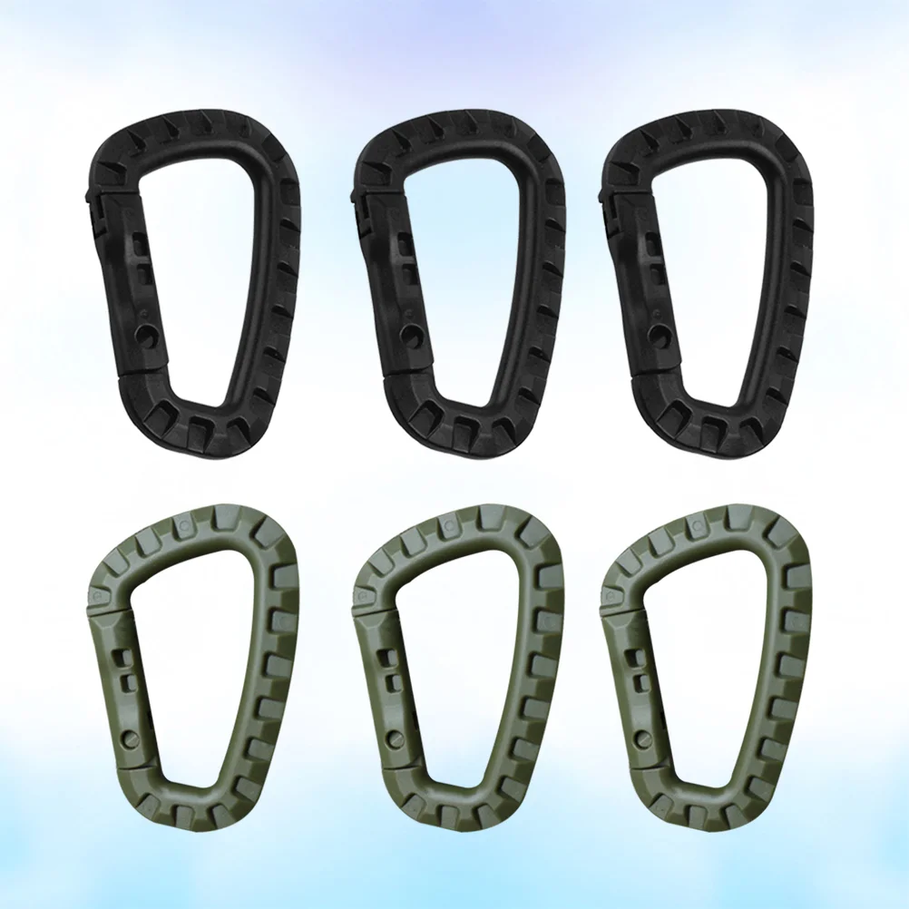 

6 Pcs Carabiner Keychain Climbing D Rings Gear Clip Backpack Hanging Buckle for Camping Hiking Gym Outdoor Use