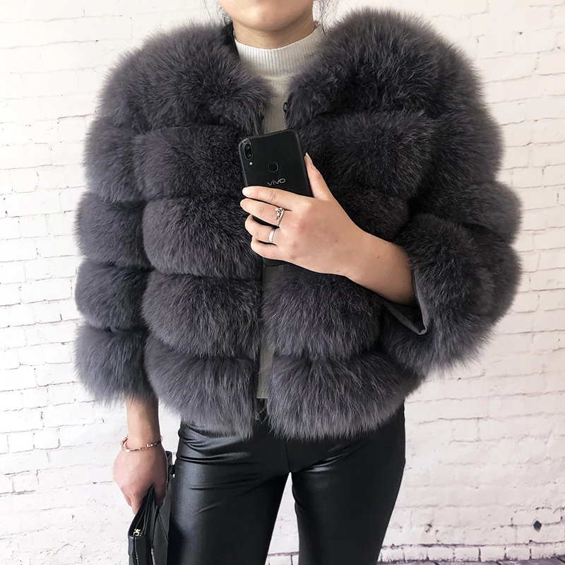 Wholesale Women's Winter Coats 2022 Fur Coat Fox Fur Thick Winter Casual No Slim 50cm Real Fur Jackets 58898