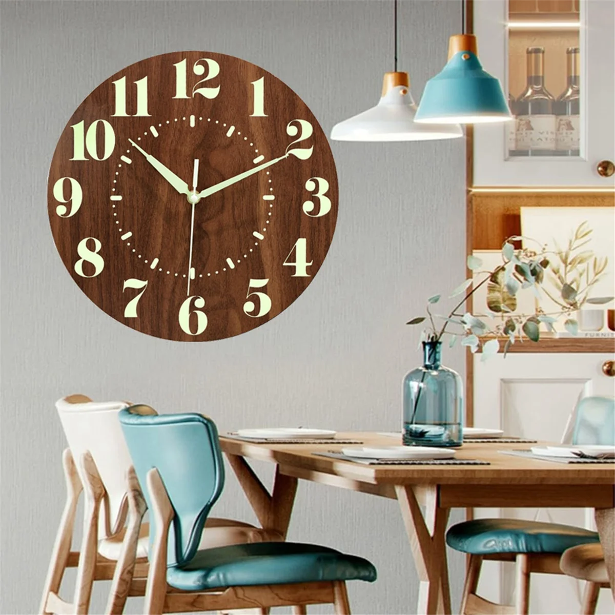 Светящиеся в темноте настенные часы 12-дюймовые бесшумные нетикающие на