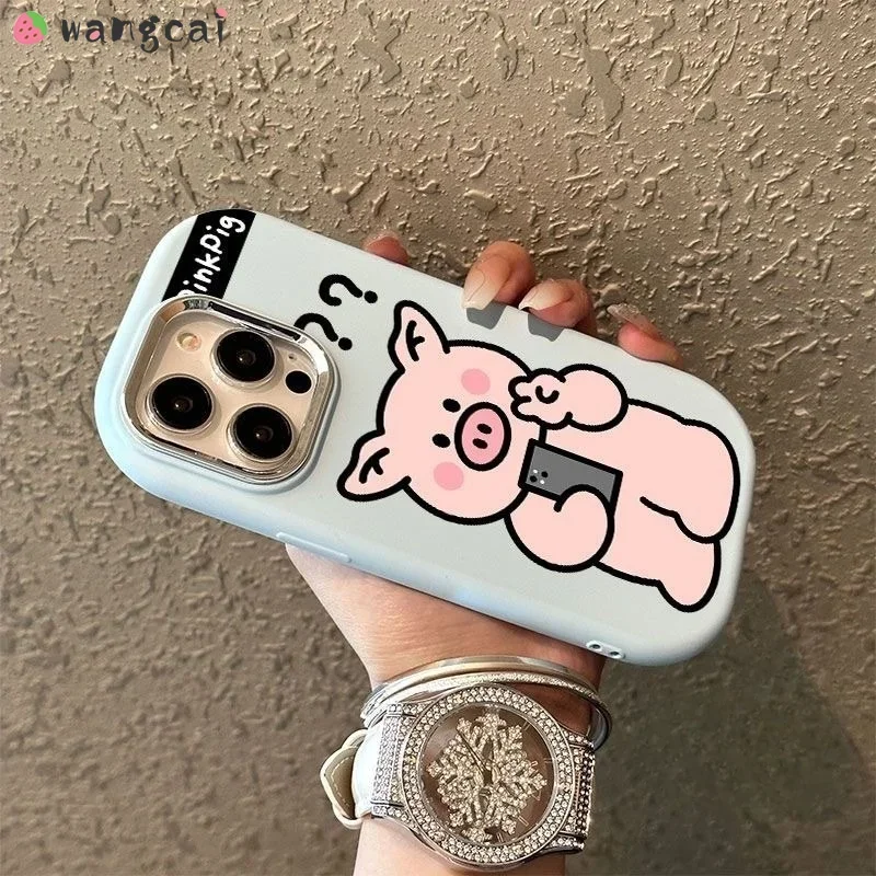 Чехол для телефона OPPO A3 Pro Find X7 Ultra K12 A3S A53 A33 A56S Realme GT6 Neo 6 SE V23 V11S V50 GT Q3 Funny Pink Pig Cover