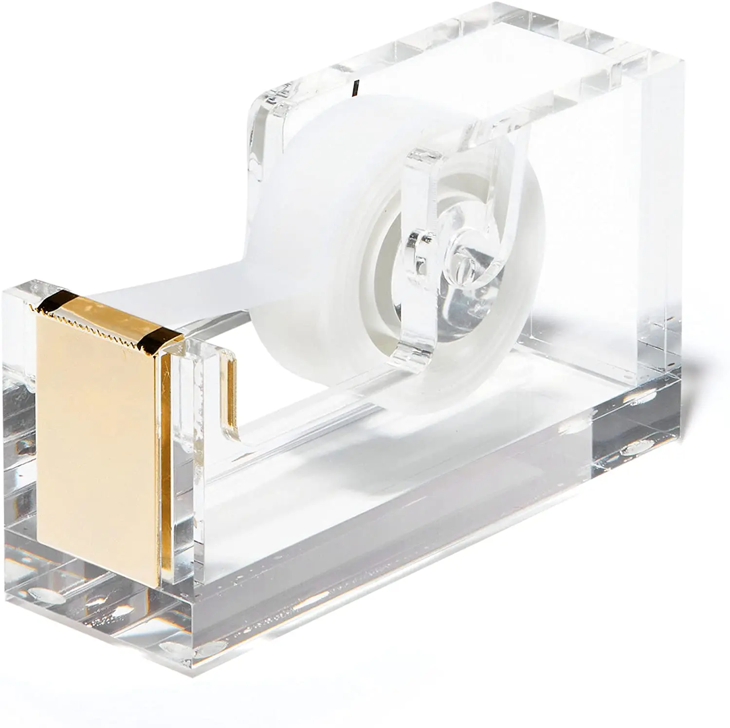 

Clear Acrylic Tape Dispenser with Gold Accent 3/4 Tape