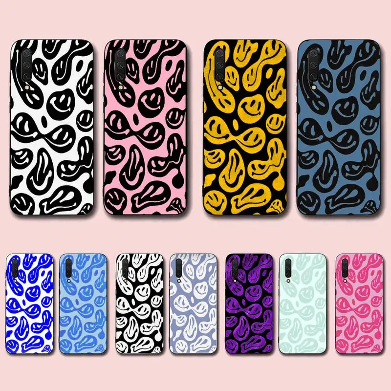 

FHNBLJ Funny Trippy Smiley Face Phone Case for Xiaomi mi 5 6 8 9 10 lite pro SE Mix 2s 3 F1 Max2 3