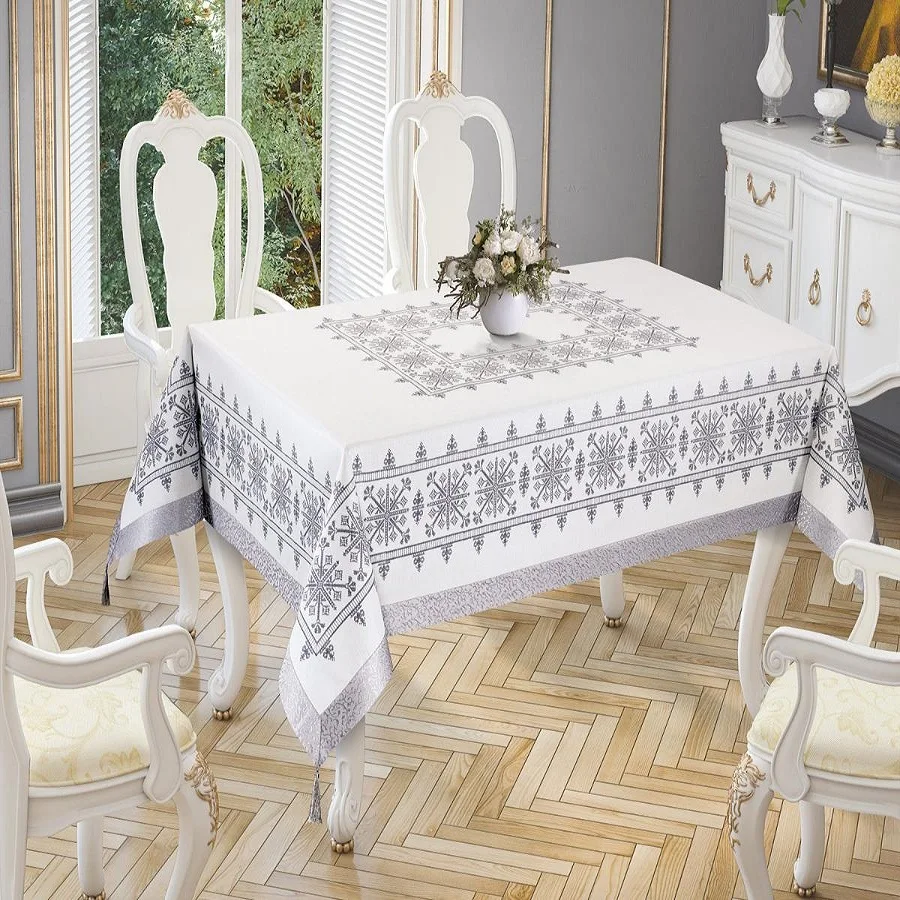 

Sultan New Season Rectangle Tablecloth 100% Polyester, Stain Resistant, More Size Options, Digital Printing, Striped