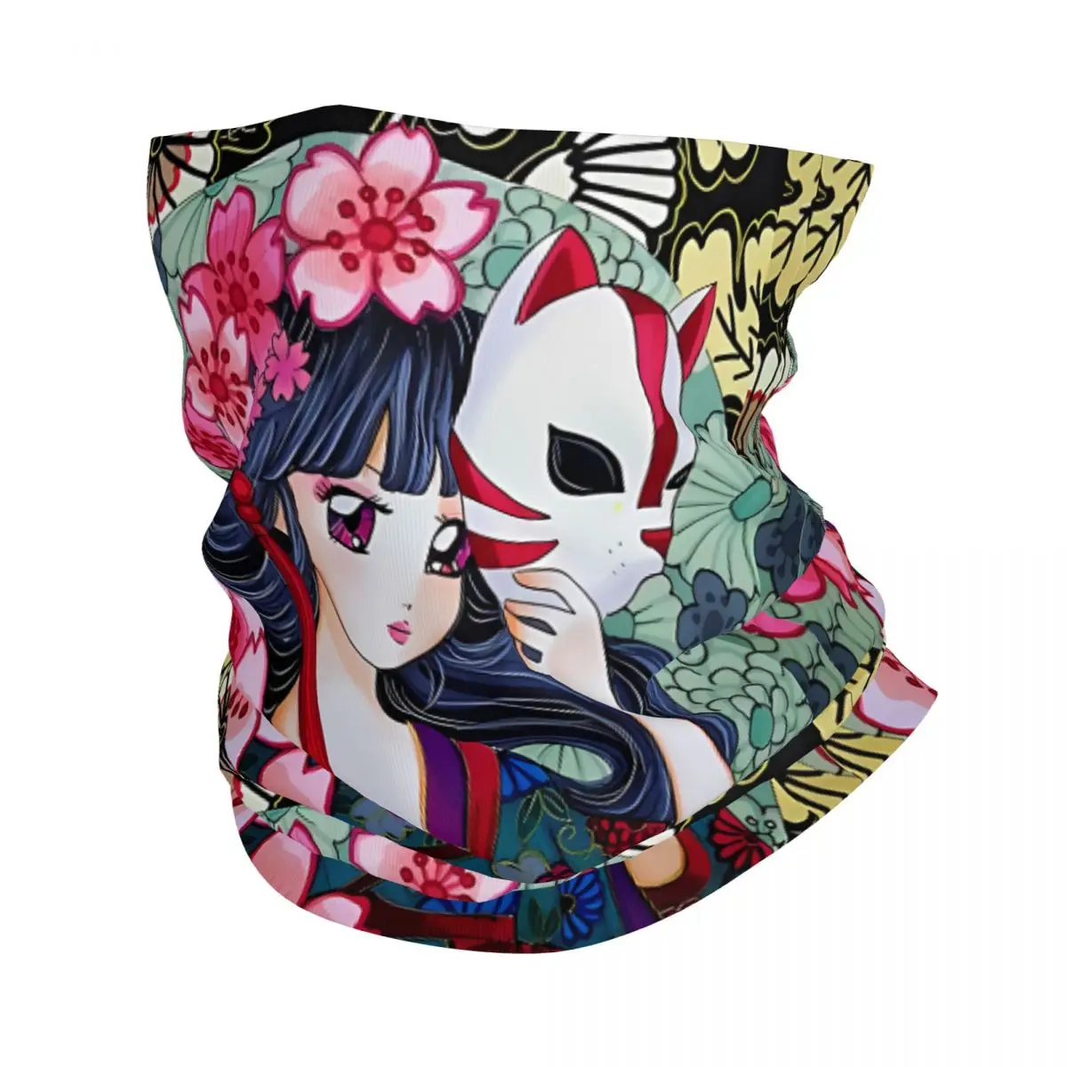 Японский шарф для девочек шейный платок маска лица из полиэстера