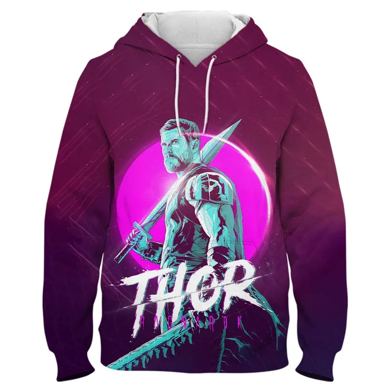 

Harajuku Style Sweatshirt For Male Marvel Hero Thor 3D Print Boy Girl Kids Pullover Spring Autumn Casual Men Women Hoodie