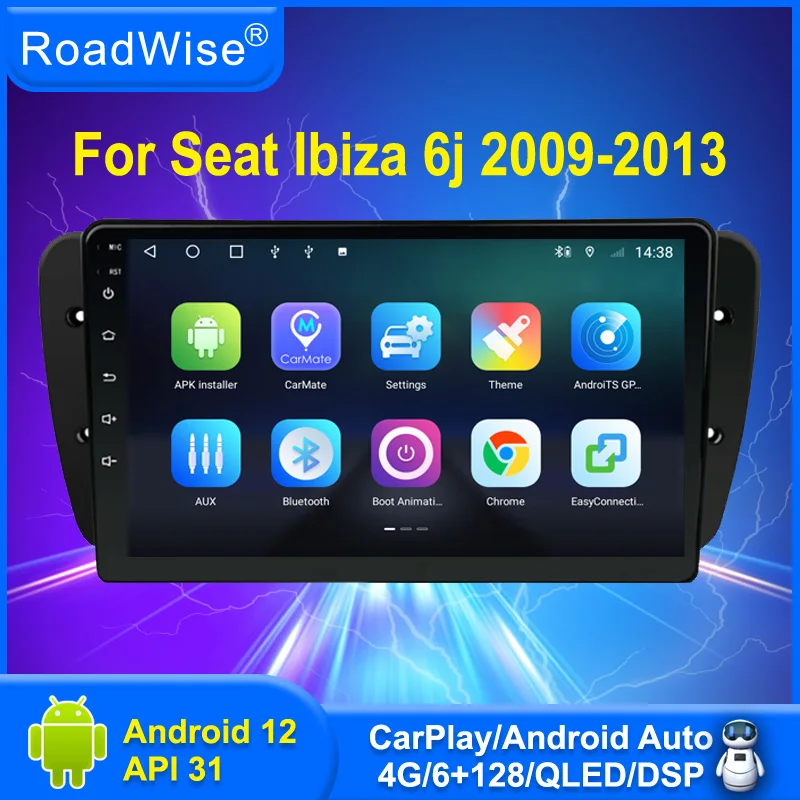 

Автомагнитола 2DIN, 8 + 256, Android 12, для Seat Ibiza 6j, 2009, 2010, 2011, 2012, 2013, Carplay, мультимедиа, 4G, Wi-Fi, GPS, DVD, IPS, DSP, автостерео