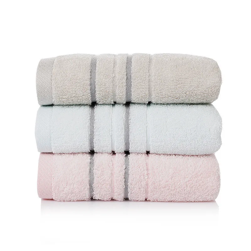 

34x75cm 100% Cotton Solid Color Striped Super Soft Fast Drying Highly Absorbent Bathroom Adult Hand Towel
