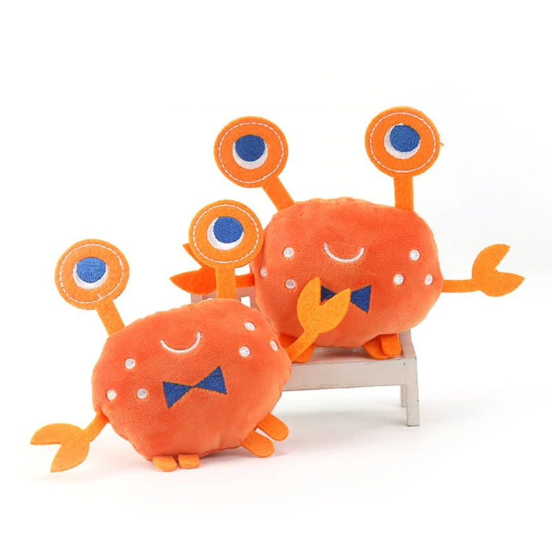 

Cute Pet Dog Cat Plush Squeak Dog Toy Crab Interesting Fleece Durable Chewing Pet Molar Toy Suitable For All Pets Squeaky Toys