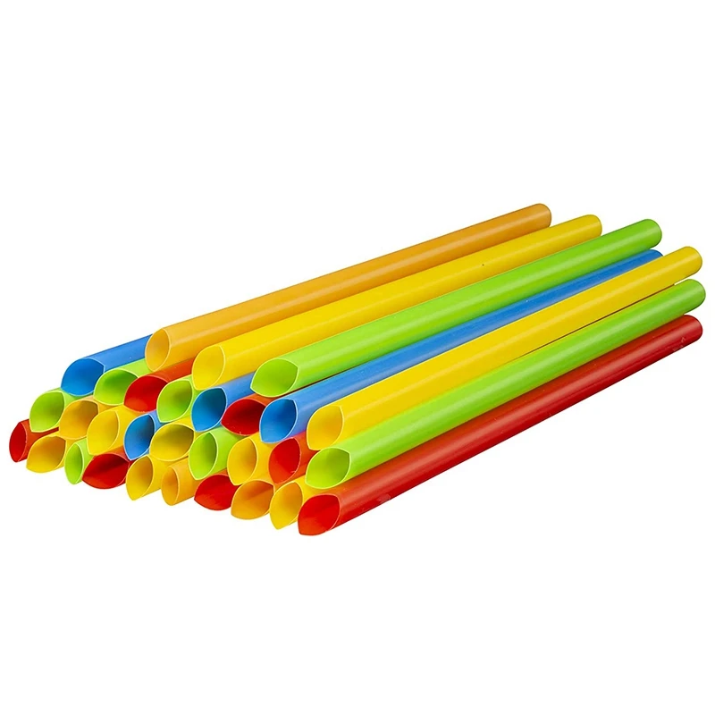 

500Pcs Assorted Colors Jumbo Smoothie Straws, Multicolor Disposable Wide-Mouthed Large Milkshake Straws 7.48 Inches High