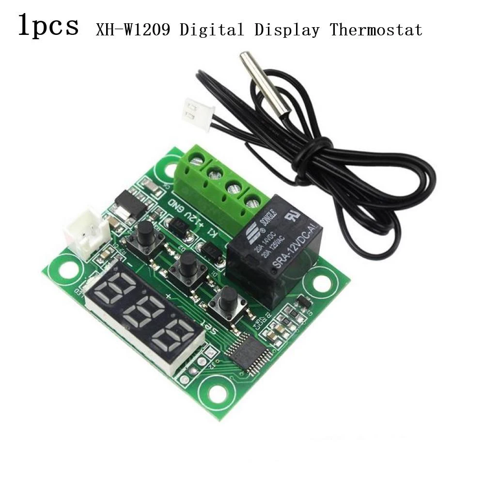

XH-W1209 Digital Thermostat DC 12V 10A Relay High Precision Temperature Control Instrument Temperature Controller Switch 48x40mm