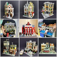 jiestar creative expert street view lion pub club 89107 5910pcs modular house moc brick model building blocks toy grand emporium