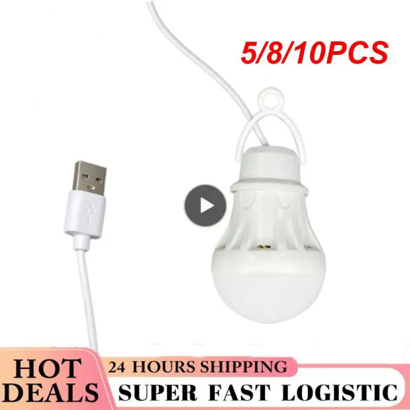 

5/8/10PCS 2023 Desk Bulbs Tent Lighting Saving Emergency Led Light Usb Power Hiking Lamps Night Light Wholesale Mini